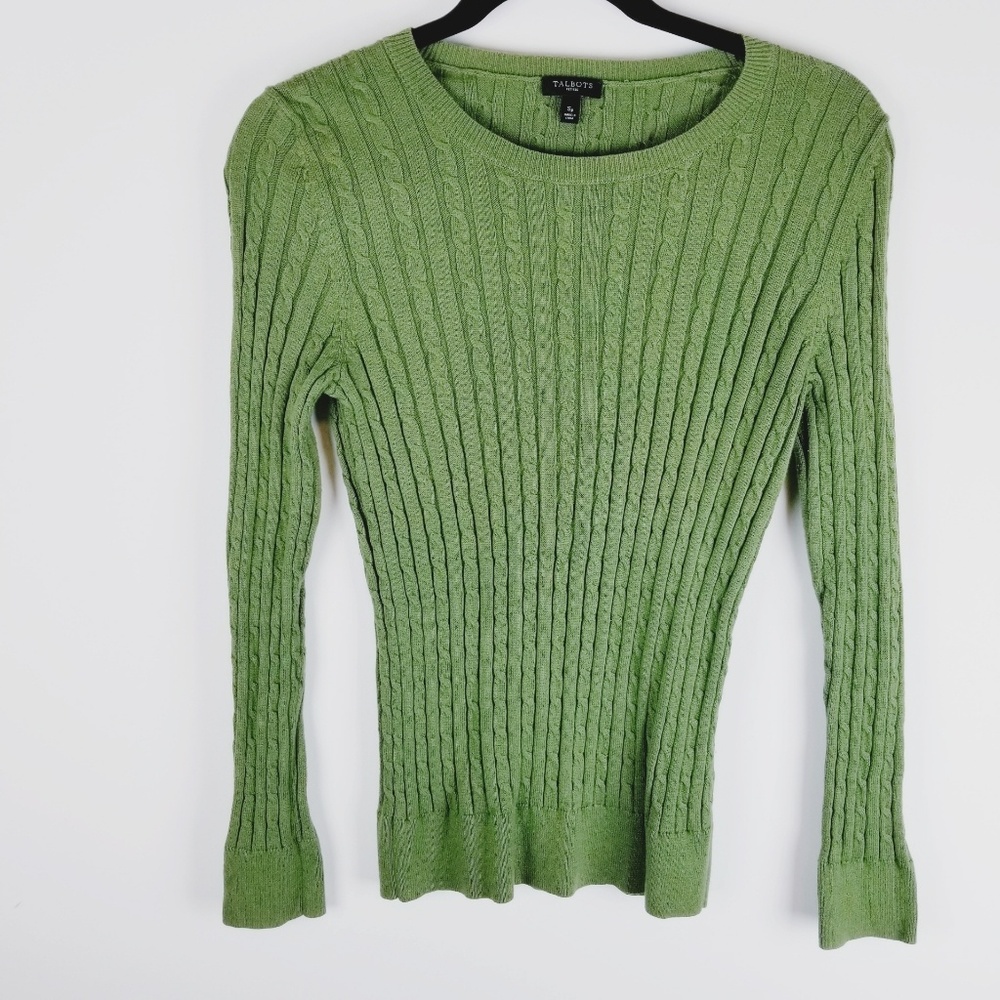 Talbots small petite cable knit Crew neck sweater